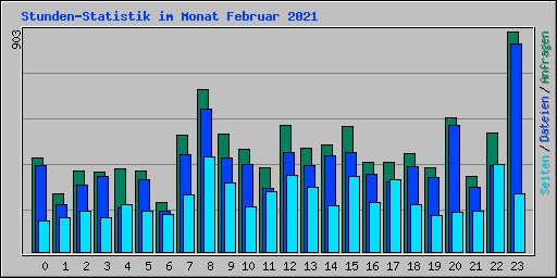 Stunden-Statistik im Monat Februar 2021